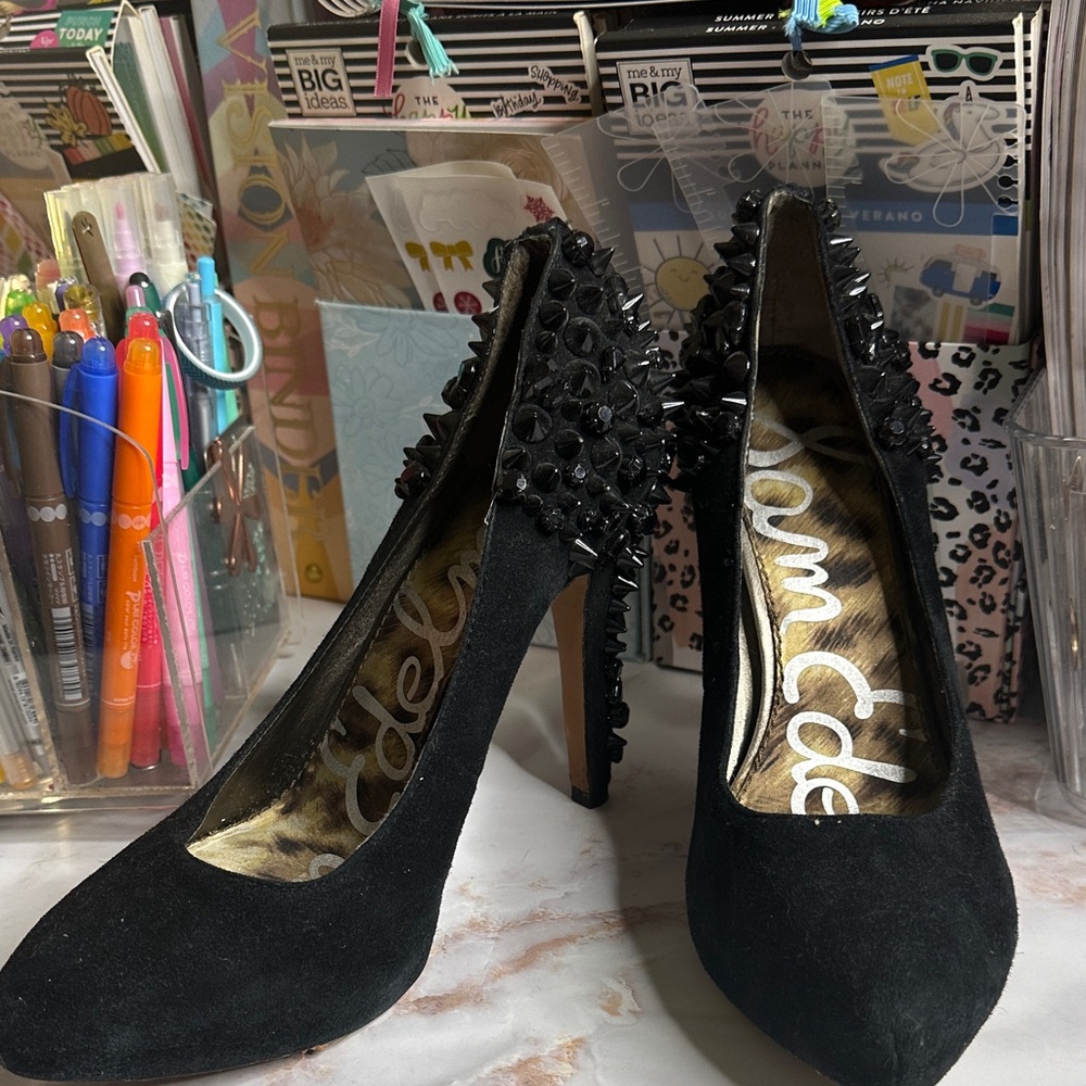 Sam Edelman Black Spiked Heels